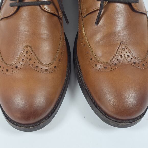 Cole Haan Mens 10M Brown Leather Wingtip Oxford Dress Shoes Lace Up